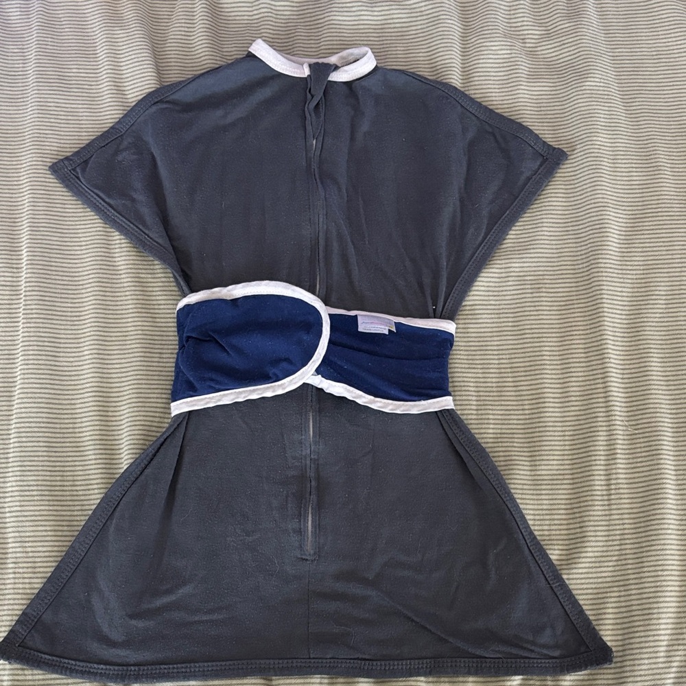 Gray and Blue SleepingBay Zipadee with snuggle band